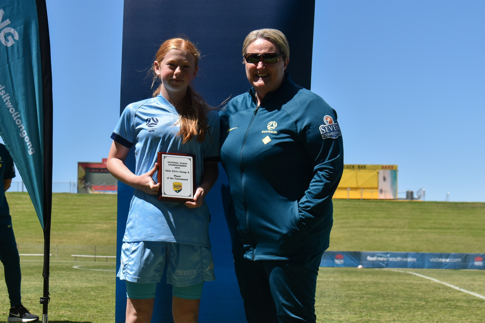 Clare Corbett from Football NSW was awarded the Under 14A Player of the Tournament for her outstanding performance.
