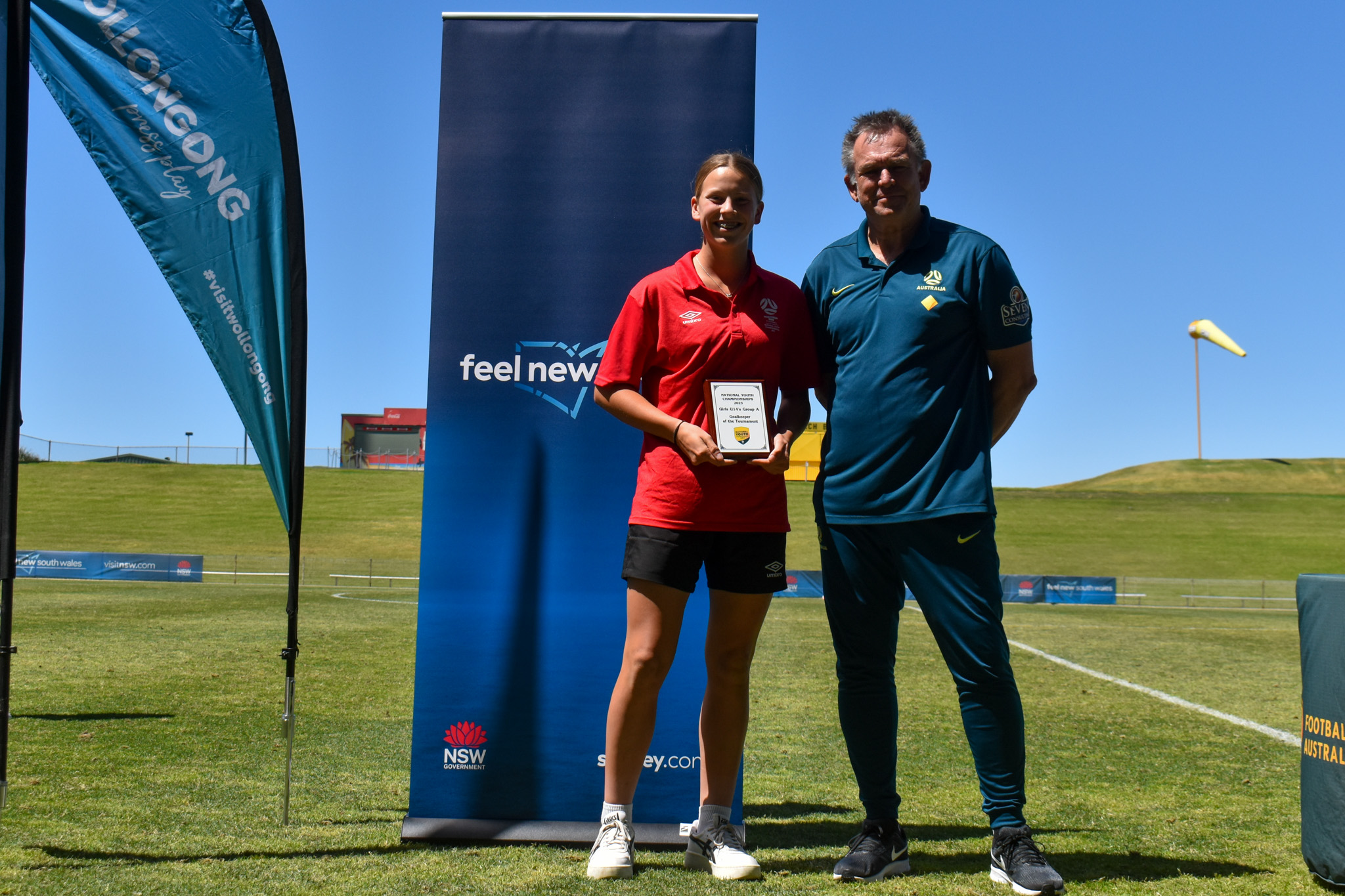 Caoimhe (Keeba) Bray from Football Northern NSW was awarded the Under 14A Goalkeeper of the Tournament by Franken.